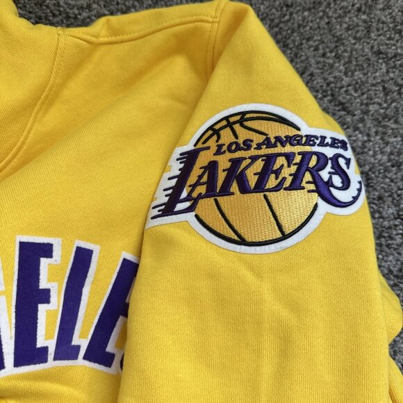 Pro Standard Los Angeles Lakers Yellow Stacked Hoodie Size Medium - Picture 9 of 11